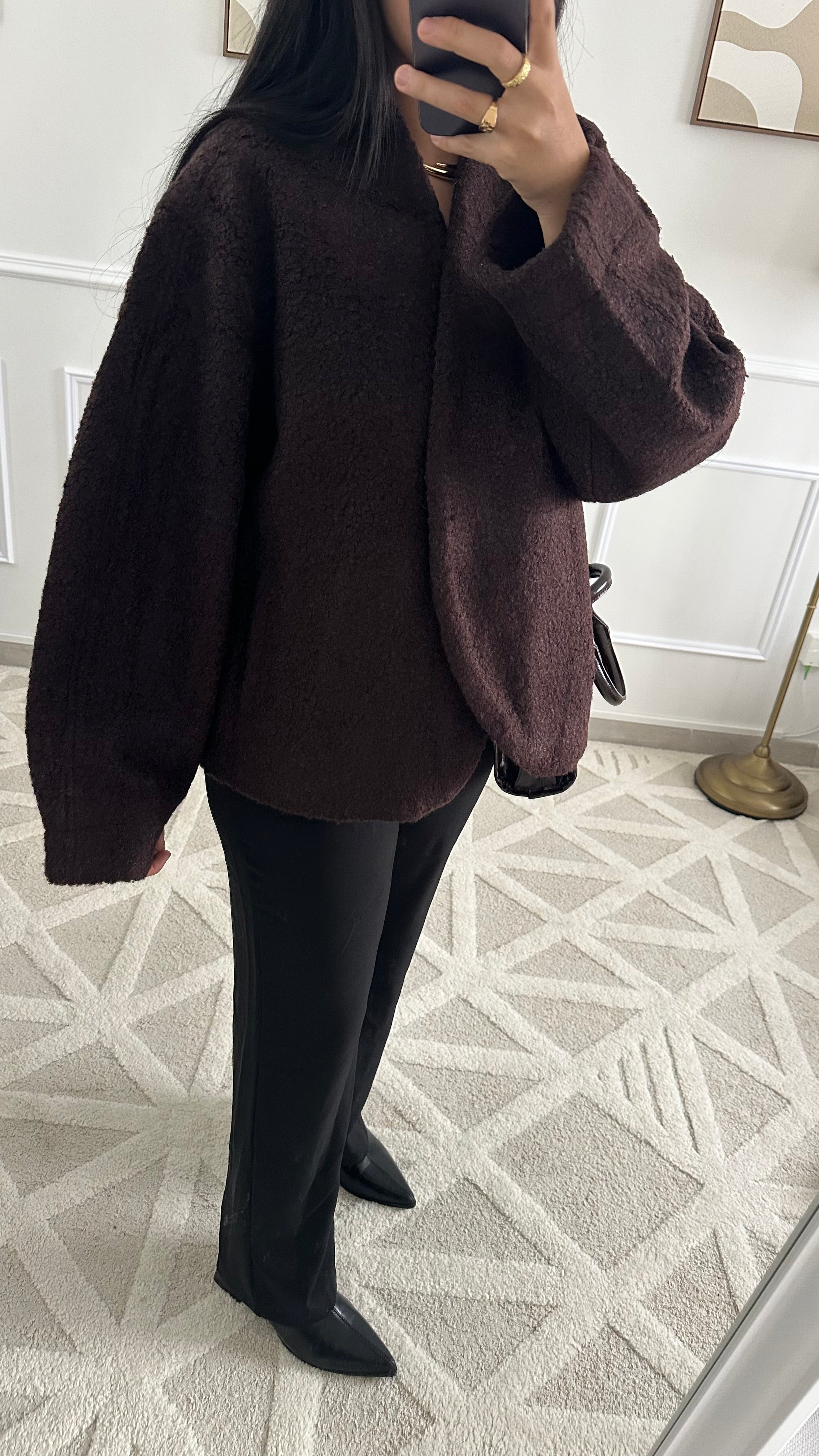Manteau croisé marron