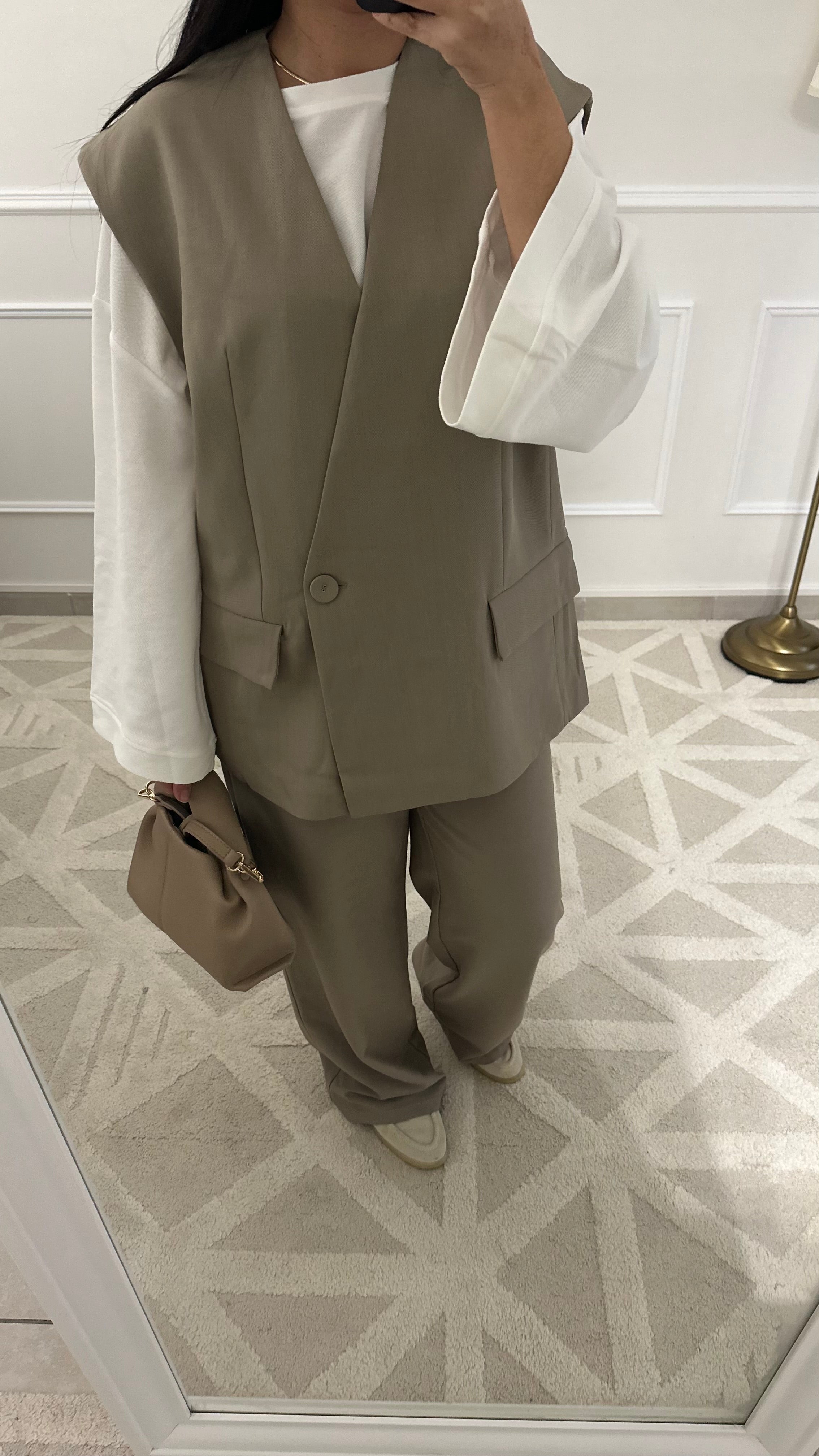 Blazer sans manches | Taupe