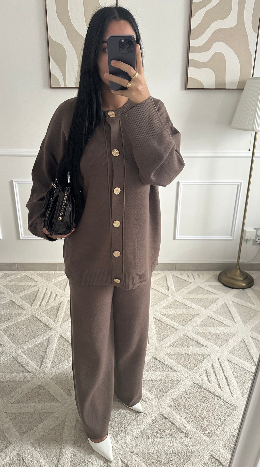 Ensemble gilet Taupe/Marron