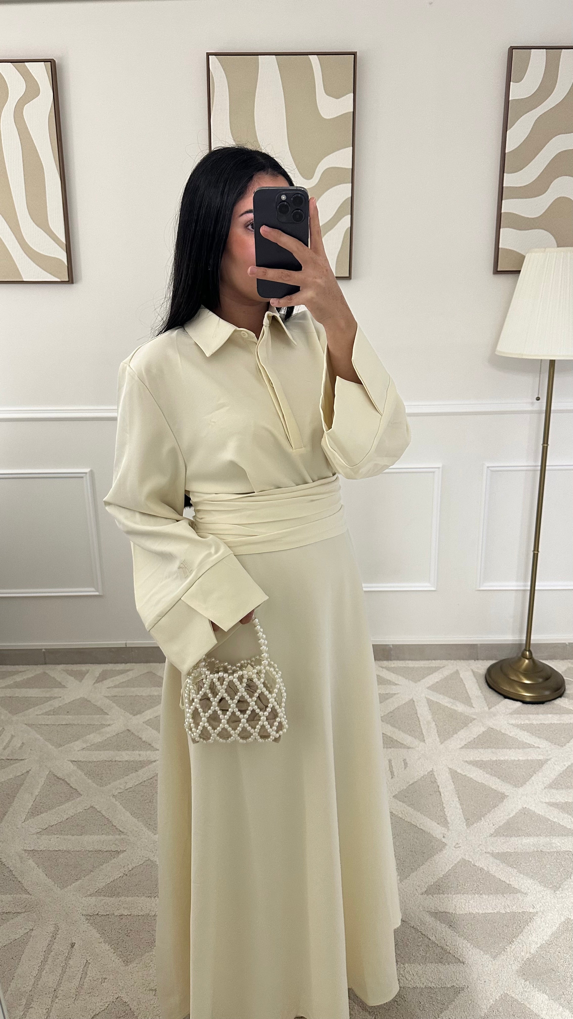 Robe avec ceinture | Blanche