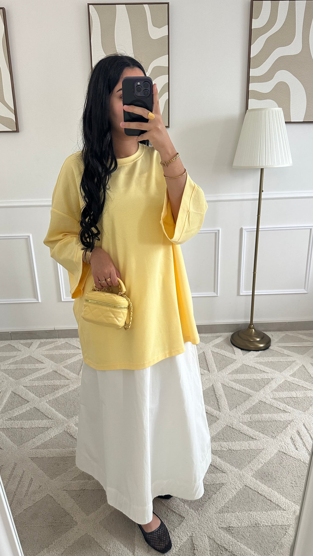 T-shirt jaune en coton