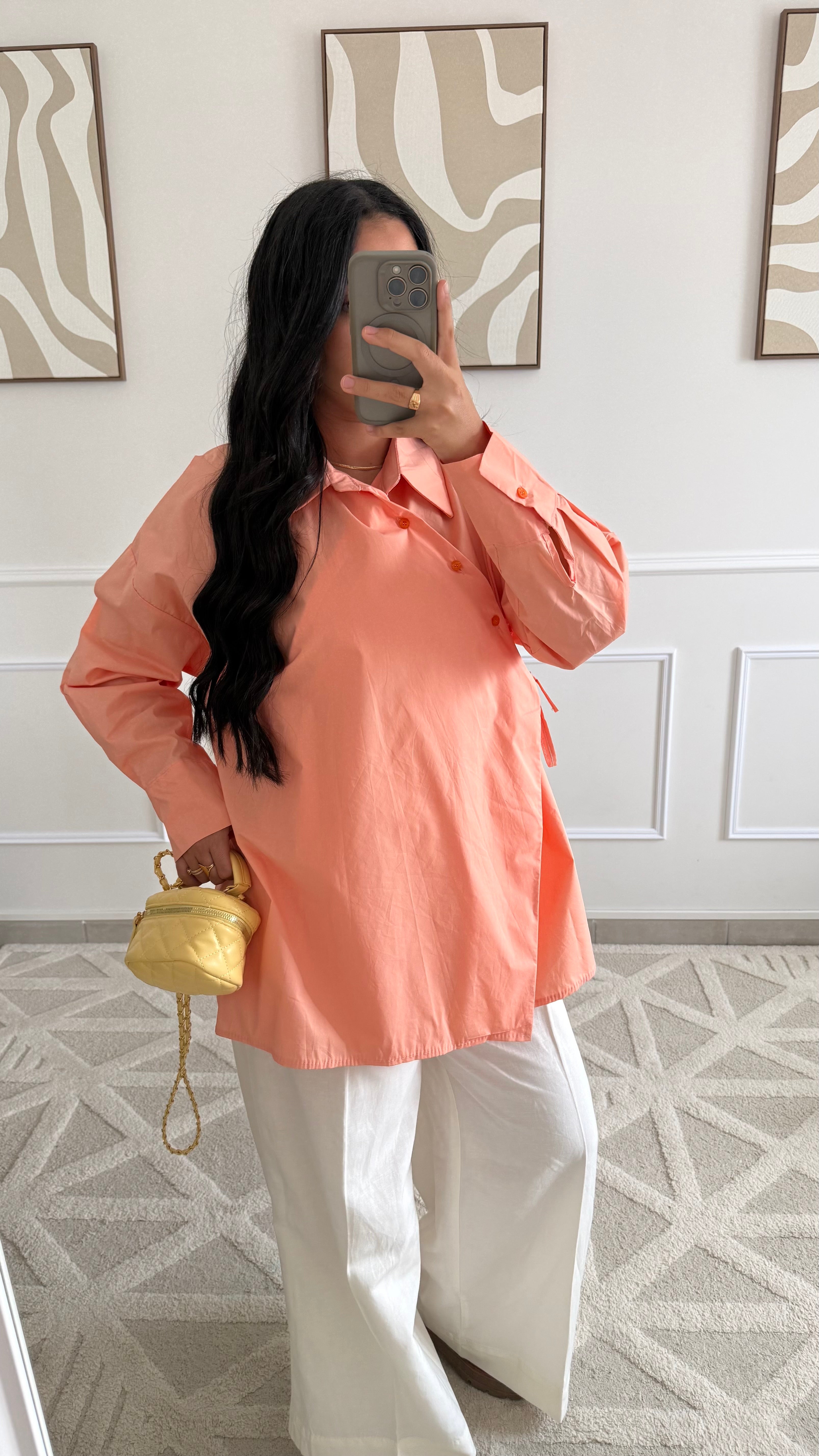 Chemise croisée | Saumon
