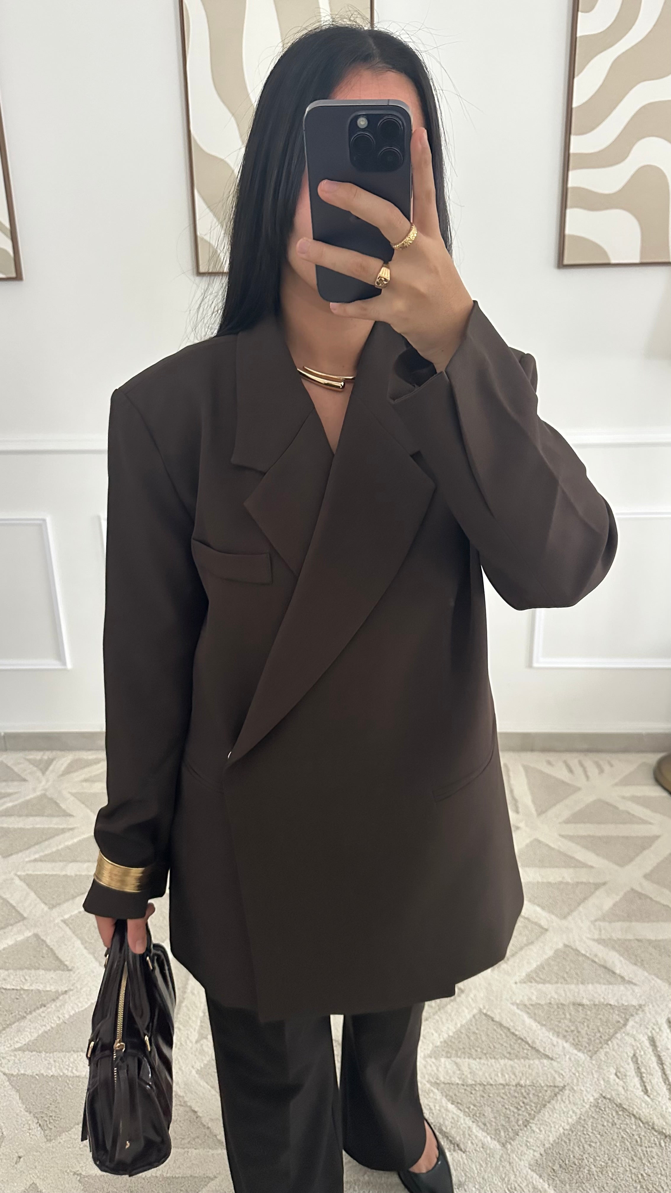 Blazer cache-cœur marron