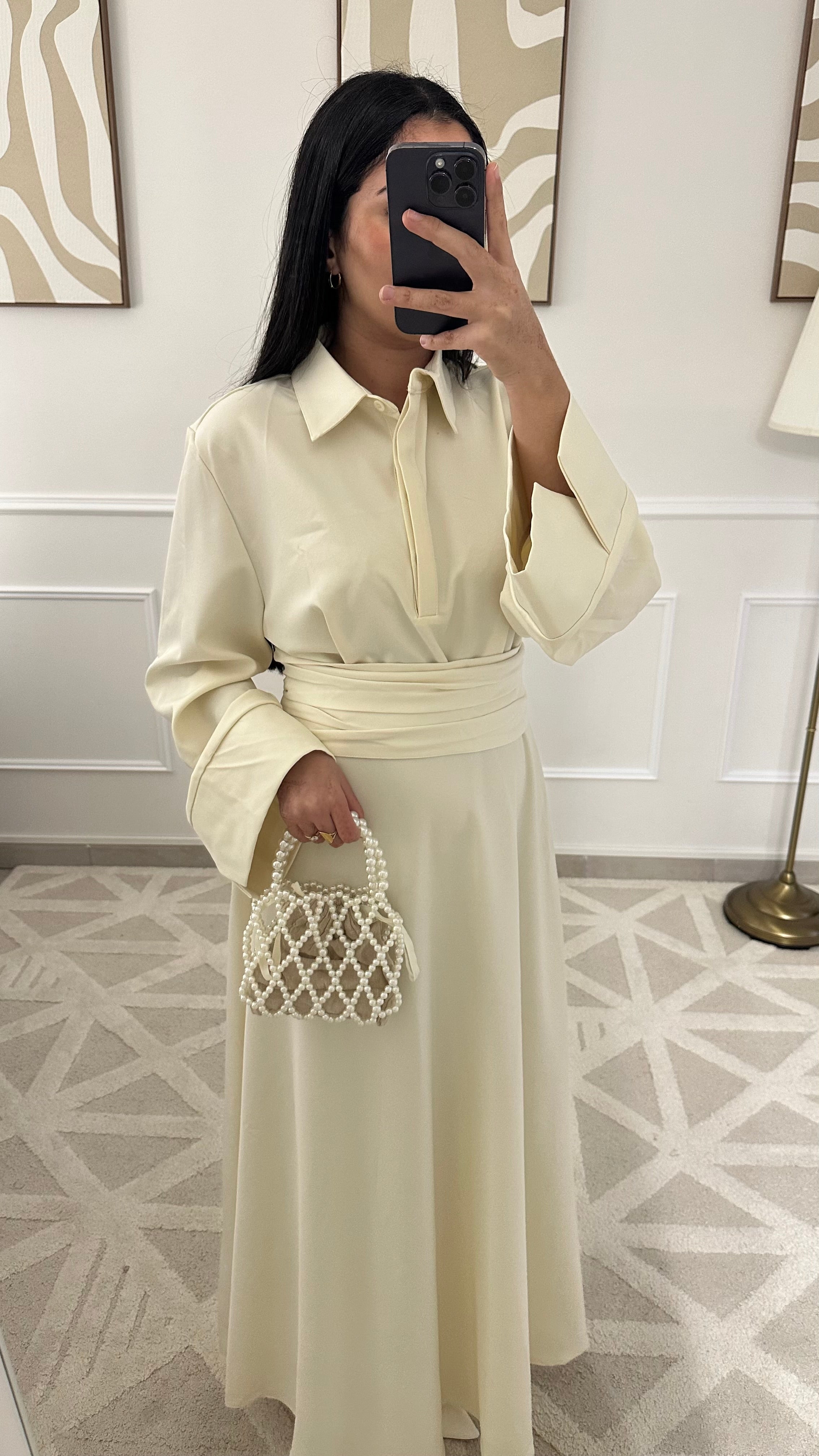Robe avec ceinture | Blanche