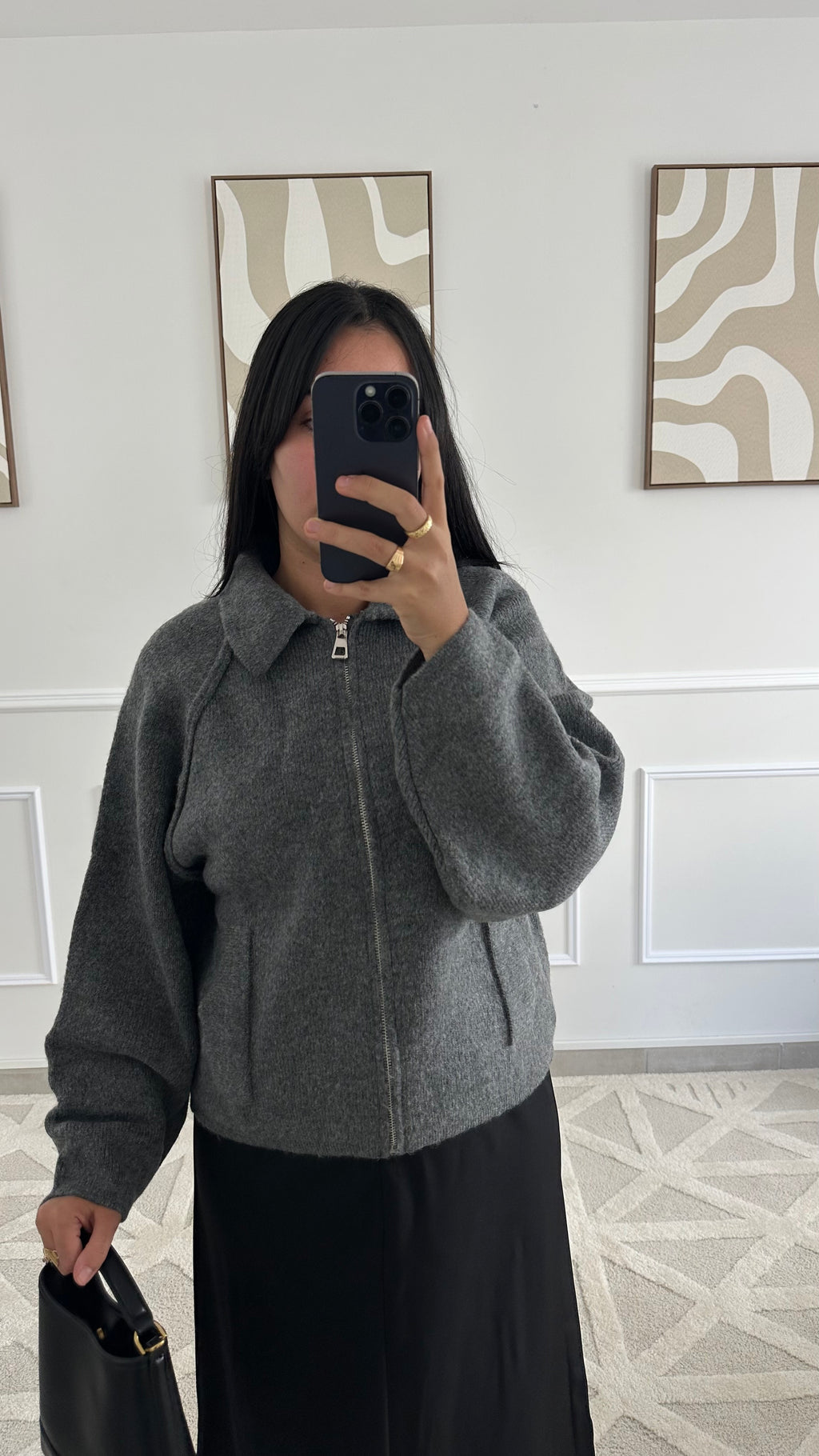 Gilet gris fermeture éclair