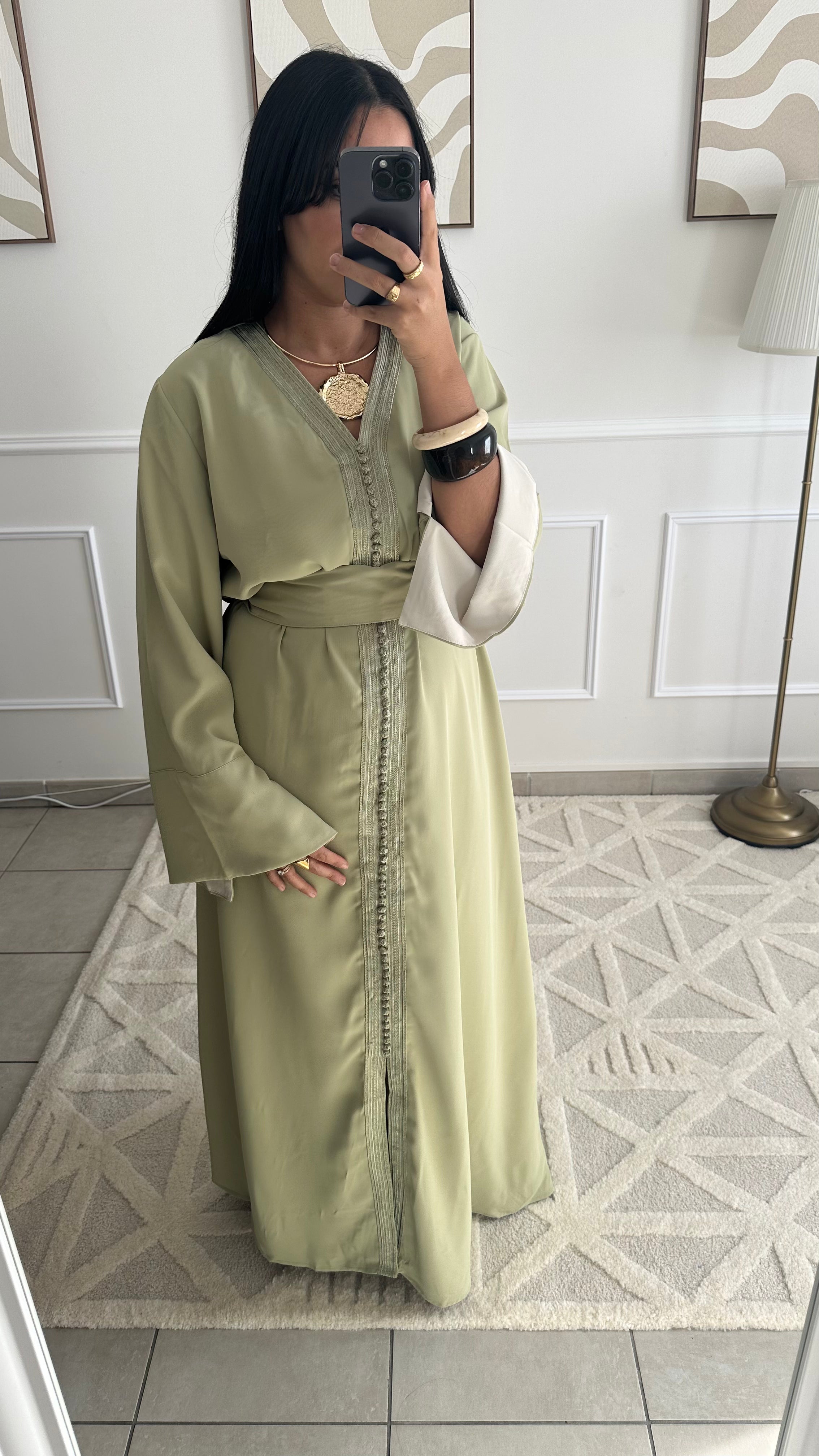 Caftan vert pastel